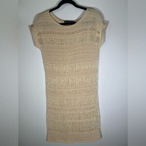 Vintage Y2K Ralph Lauren Collection cream crochet semi-sheer dress XS western